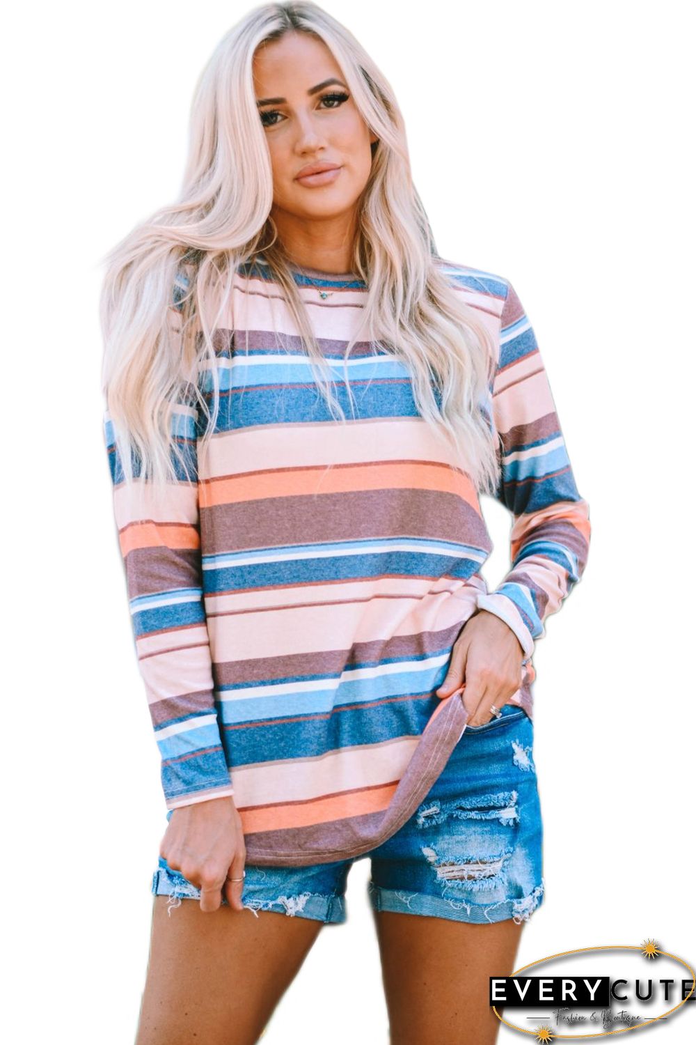 Multicolor Striped Long Sleeve Top