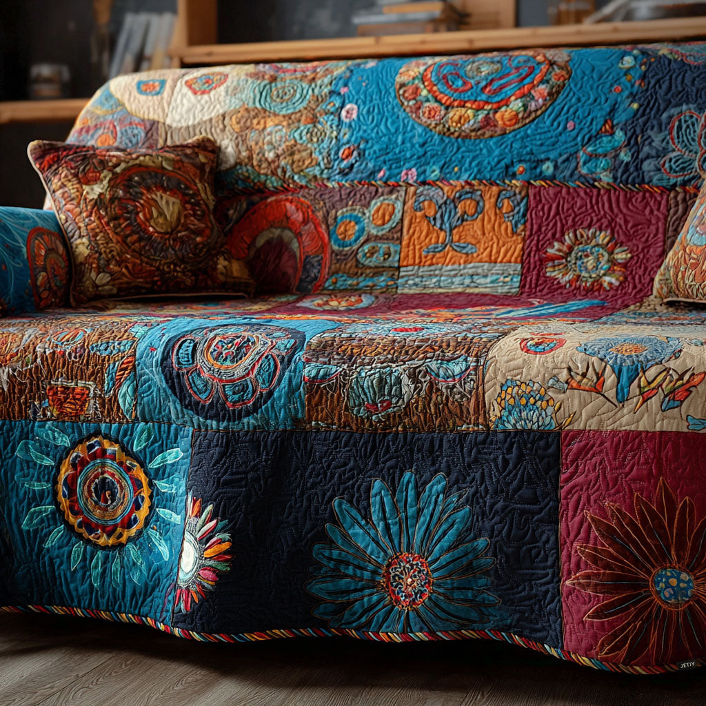 Groovy Harmony Quilted Sofa Cover NCU0PT10032 everthome