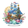 >SALE<Acrylic Special Shape Christmas Sailboat Diamond Painting Tabletop Ornaments