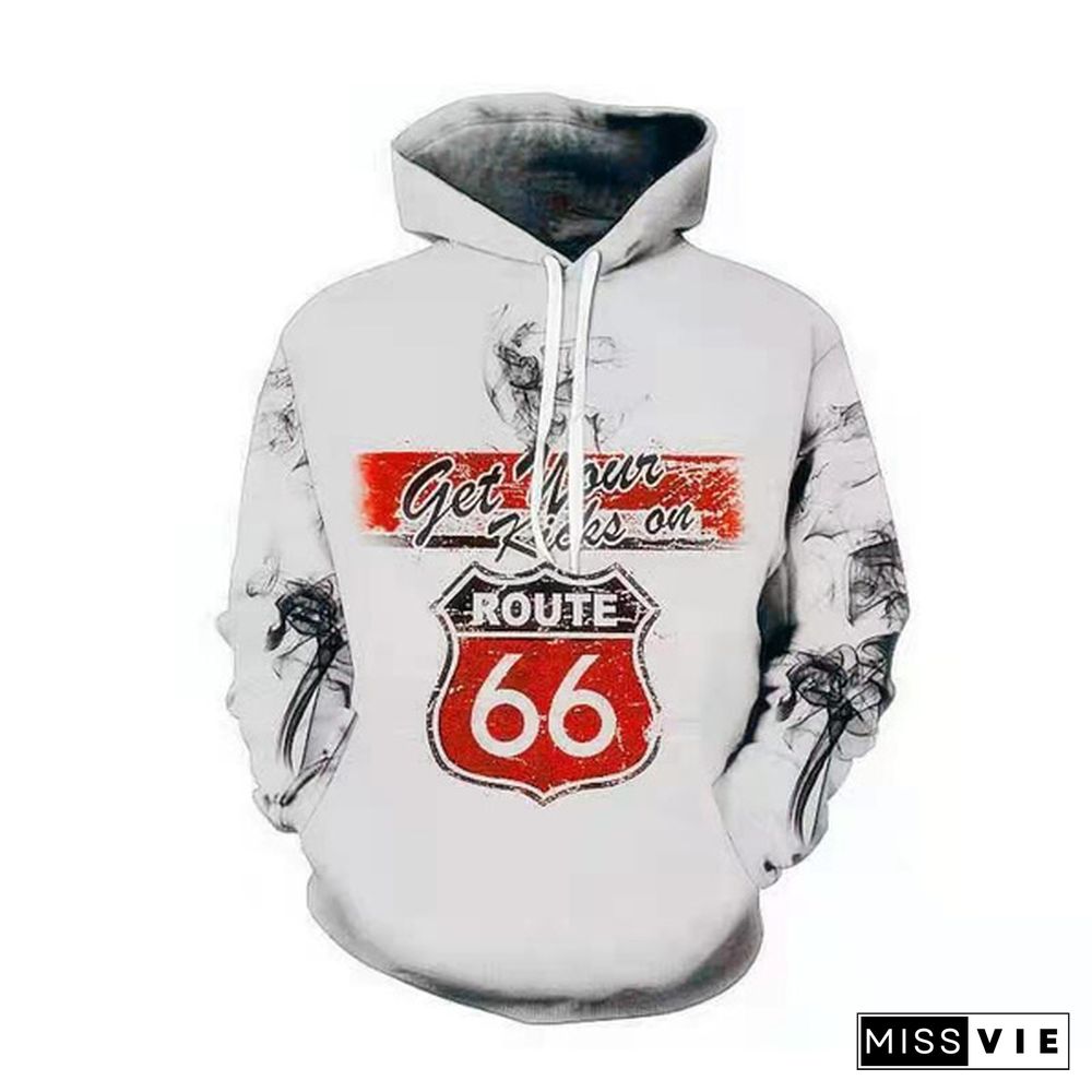 Long-Sleeved Hoodie Fashion Personality Printed Sweatshirt Autumn And Winter New Men's Casual Pullover Long-Sleeved Coat Round Neck Top Men's Clothing