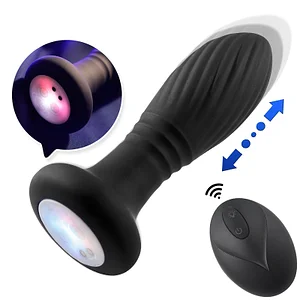 Telescopic Led Light Up Anal Plug Vibration Wireless Remote Control