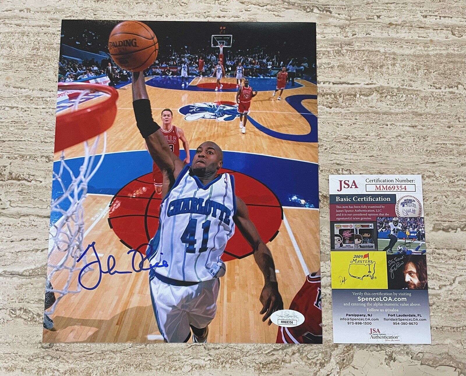 Glen Rice Charlotte Hornets Dunk Autographed Signed 8X10 Photo Poster painting JSA COA