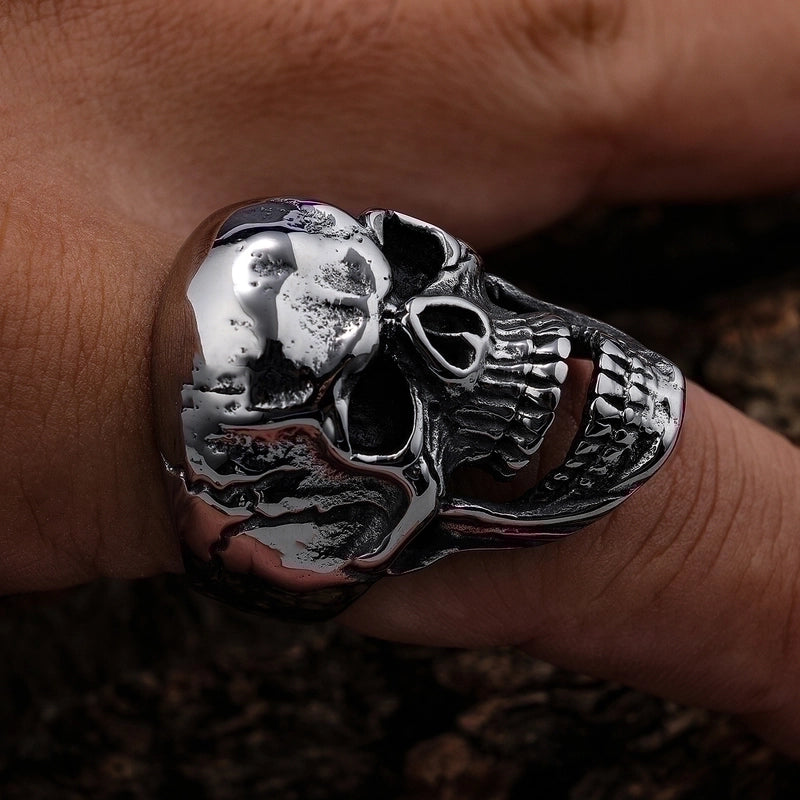 Hip-Hop Punk Skull 304 Stainless Steel Halloween Men’S Rings