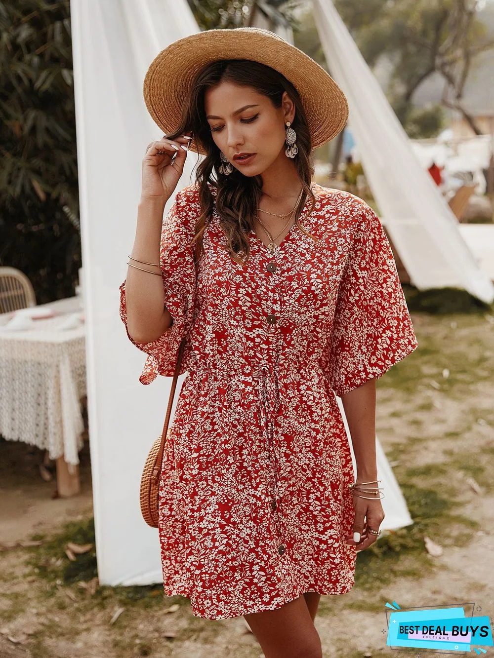 Women's Dress Spring/Summer Small Broken Flower Skirt