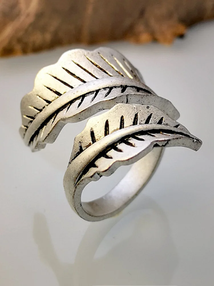 Leaf vintage open ring