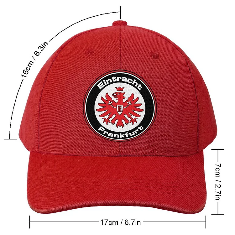Eintracht Frankfurt Baseball Cap - Rot Mit Logo, Verstellbare Unisex Kappe