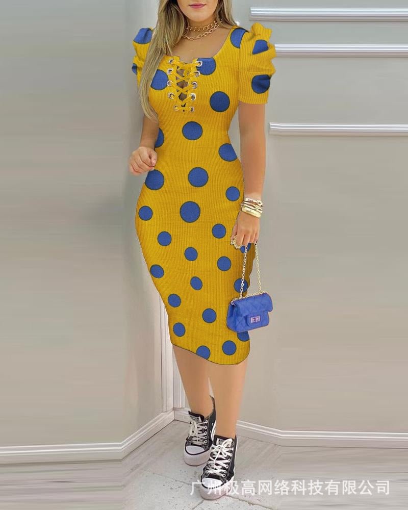 Women's 2021 new pitted striped dress