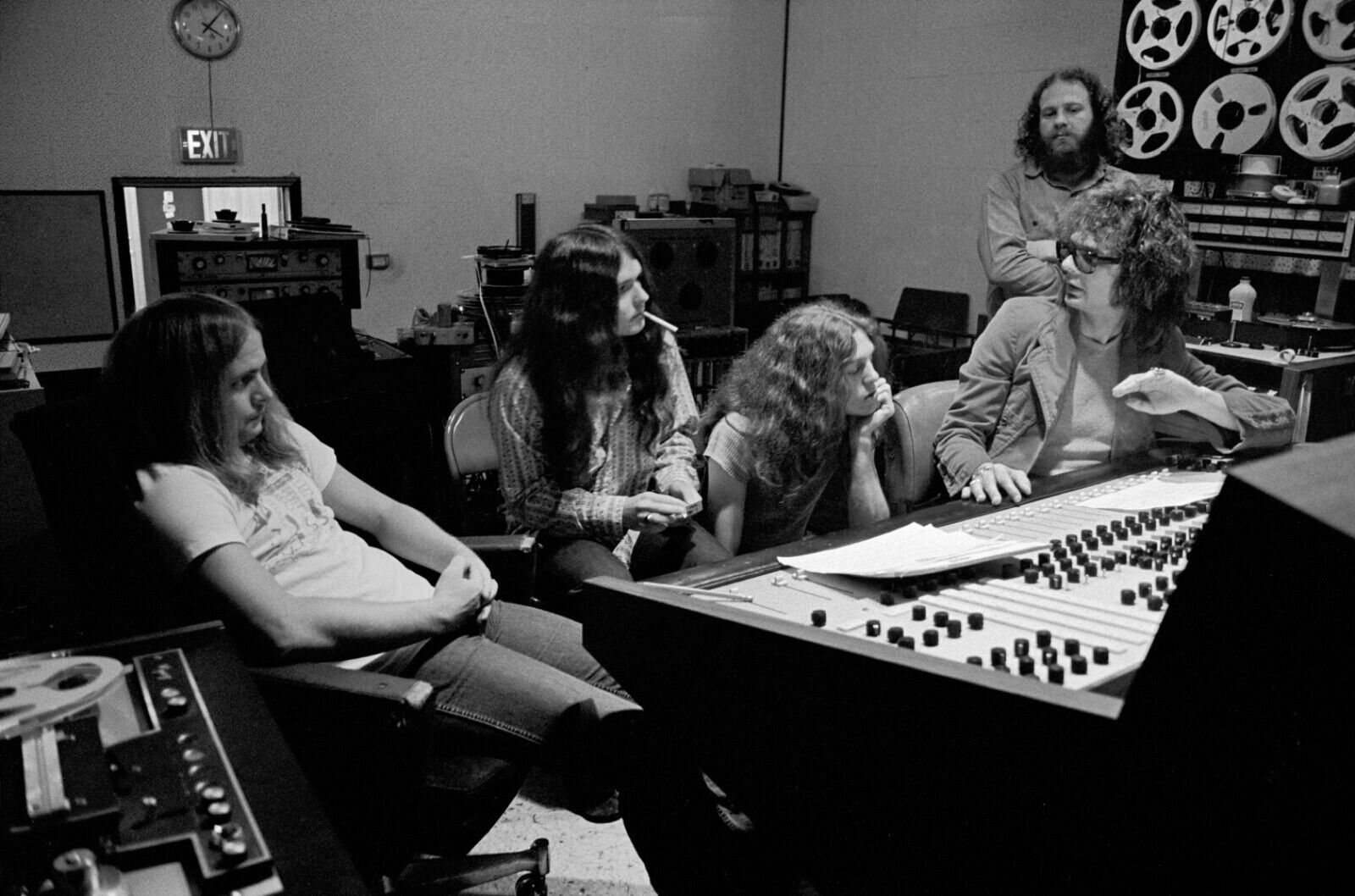 ?? early LYNYRD SKYNYRD 8x10”Photo Poster painting - RONNIE VAN ZANT!! In the studio!