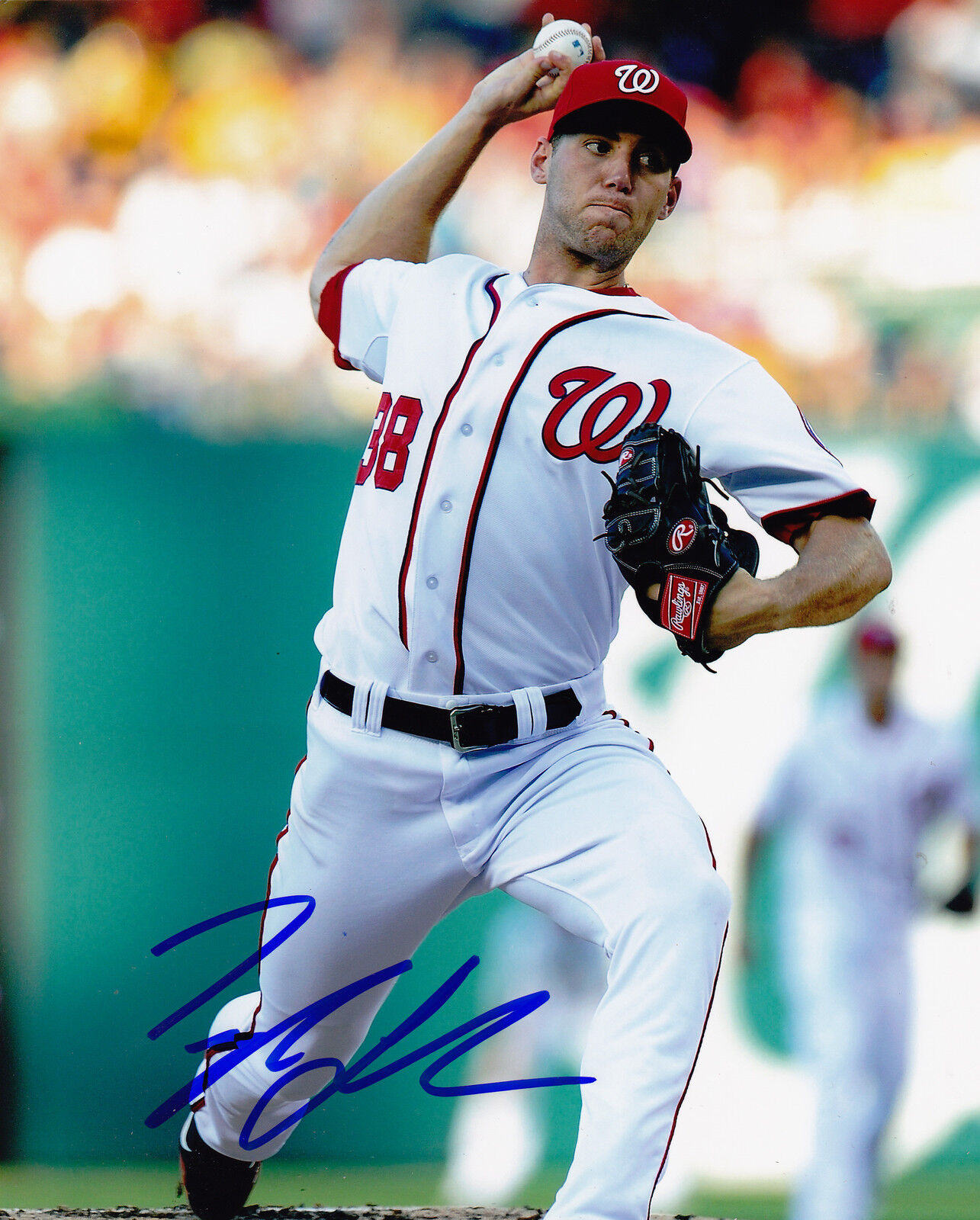 TAYLOR JORDAN WASHINGTON NATIONALS ACTION SIGNED 8x10