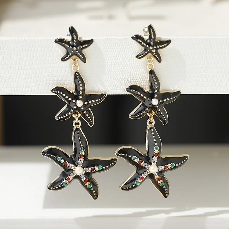 Beach Ocean Starfish Earrings