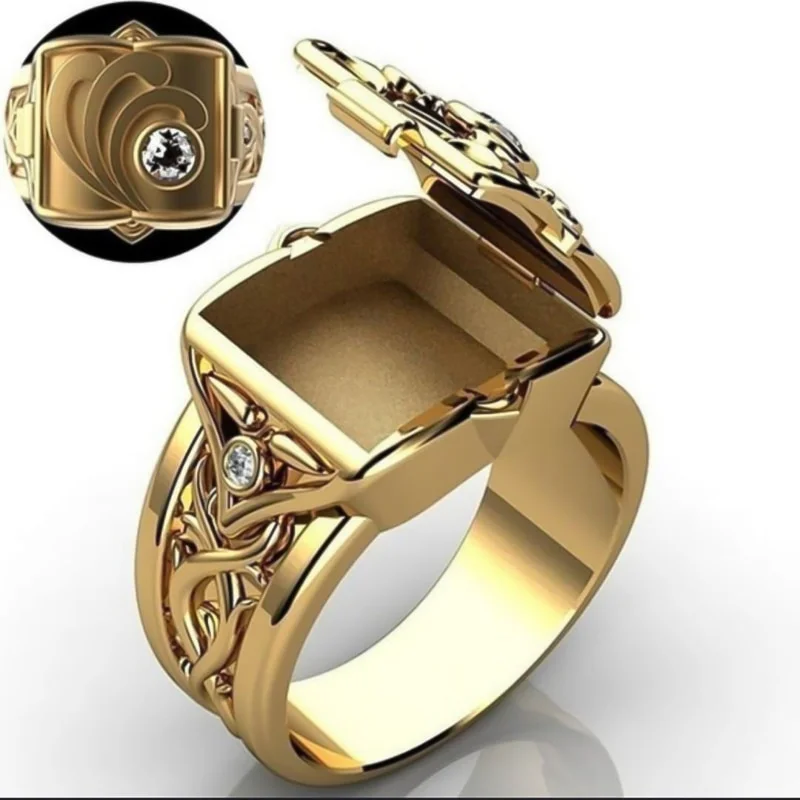 Carved open cap pattern ring men's ring rings for men