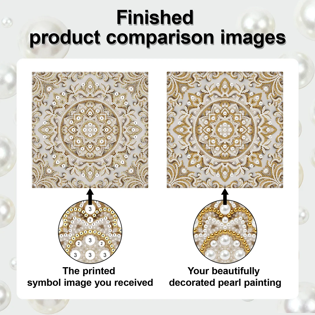 Round Mandala DIY Pearl Diamond Art Kit for Adults Home Decor 25x25cm With Frame