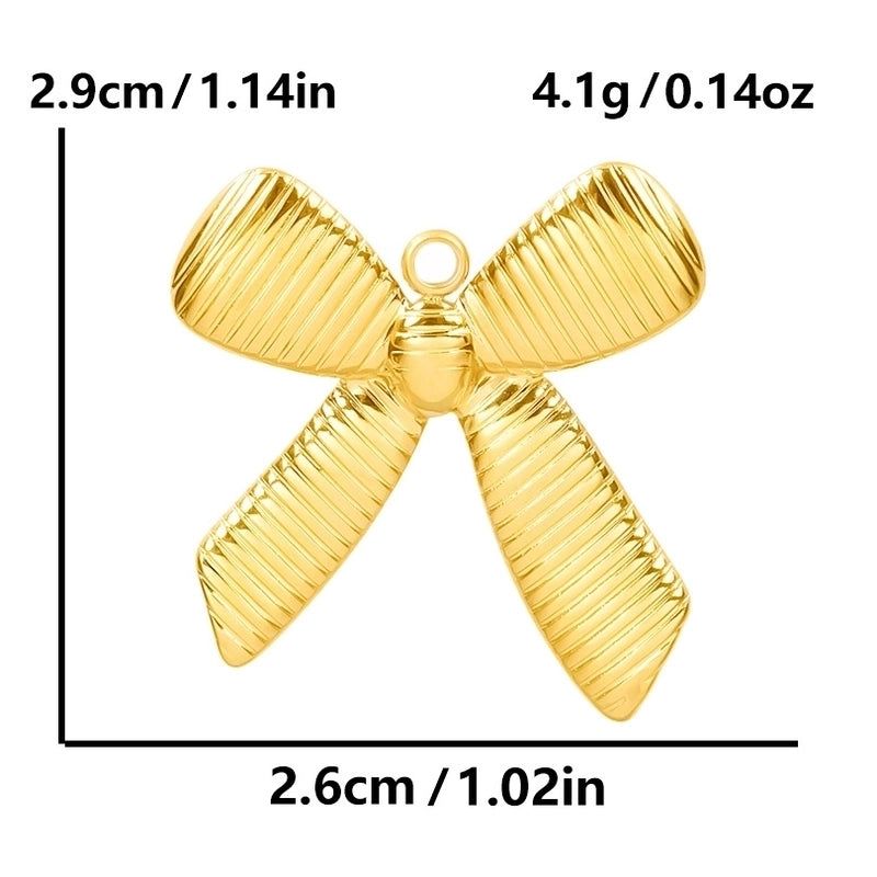 5 Pieces 28*20mm 28*42mm 33*29mm 304 Stainless Steel 18K Gold Plated Bow Knot Polished Pendant