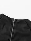 PU Leather Long Sleeve Rivet Fashion Skirt Two-Piece Suit