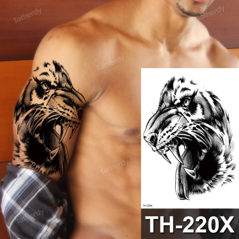 DIY Forest Design Waterproof Fake Temporary Tattoo Wolf Sexy Women Body Art Arm Tattoos Paper For Men Boys Girls Tatoo Large Big