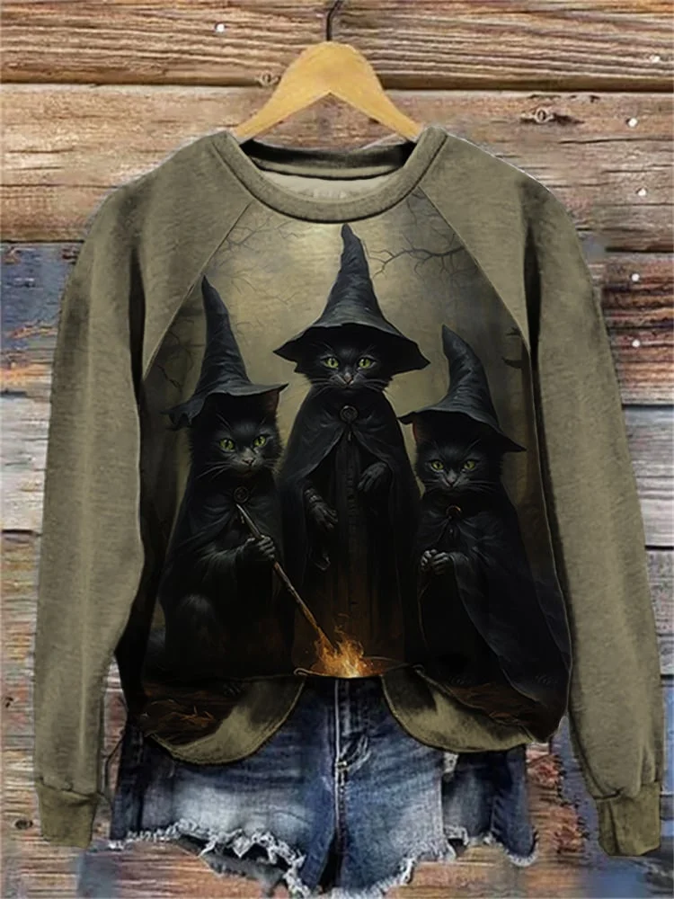 Women's Witchy Black Cats Sweatshirt