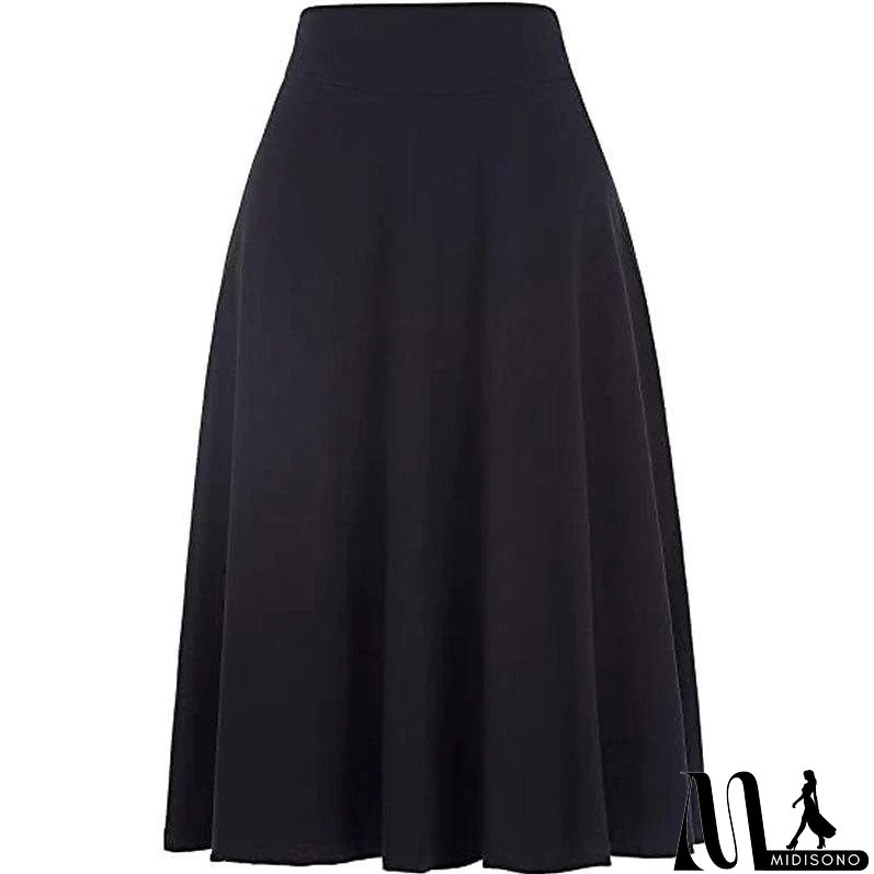 Women's Swing Work Skirts Midi Black Yellow Light Green Wine Skirts Knitting Elegant Office / Career S M L