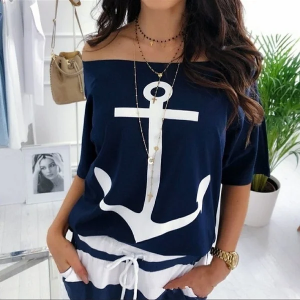 Off Shoulder Half Sleeve Casual T-Shirt