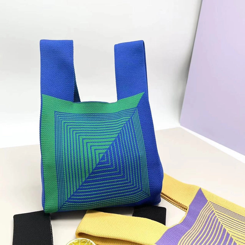 Gift Packaging Handbag Casual Knitted Handbag Woven Bag Multi-pattern Style Knitted Bag For Women