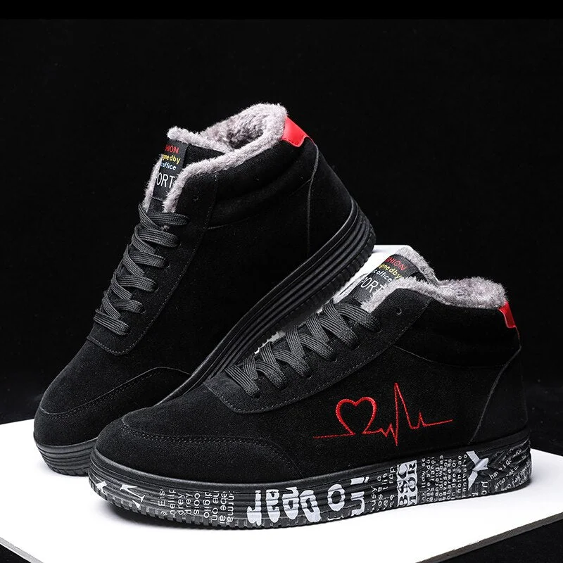 Black Red Winter Sneakers Women Snow Boots Man Warm Ankle Boots 2020 Plush Fur Sport Shoes Woman Botines Mujer Big Size 35-44