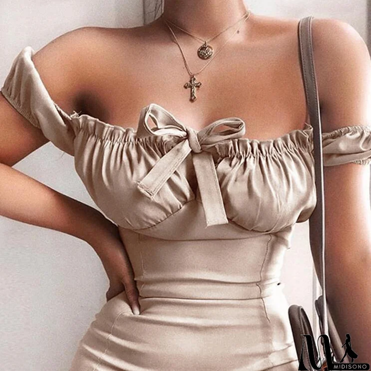 MidiSono - Sexy Solid Color Strapless Bodycon Dress