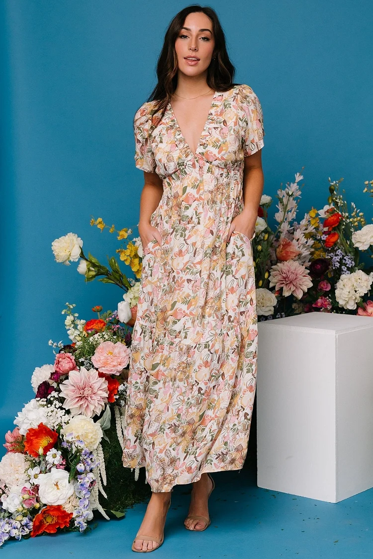 Short Sleeve Dress - Multi Floral