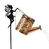 Solar Watering Can Stake Light Angel Hummingbird Iron Art Outdoor