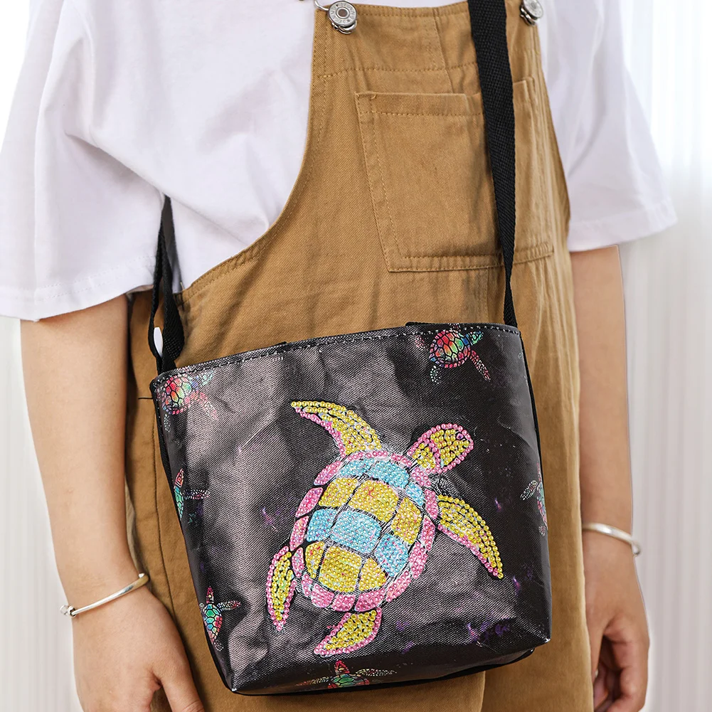 5D Diamond Painting Handbag DIY Canvas Turtle Storage Bag Tote