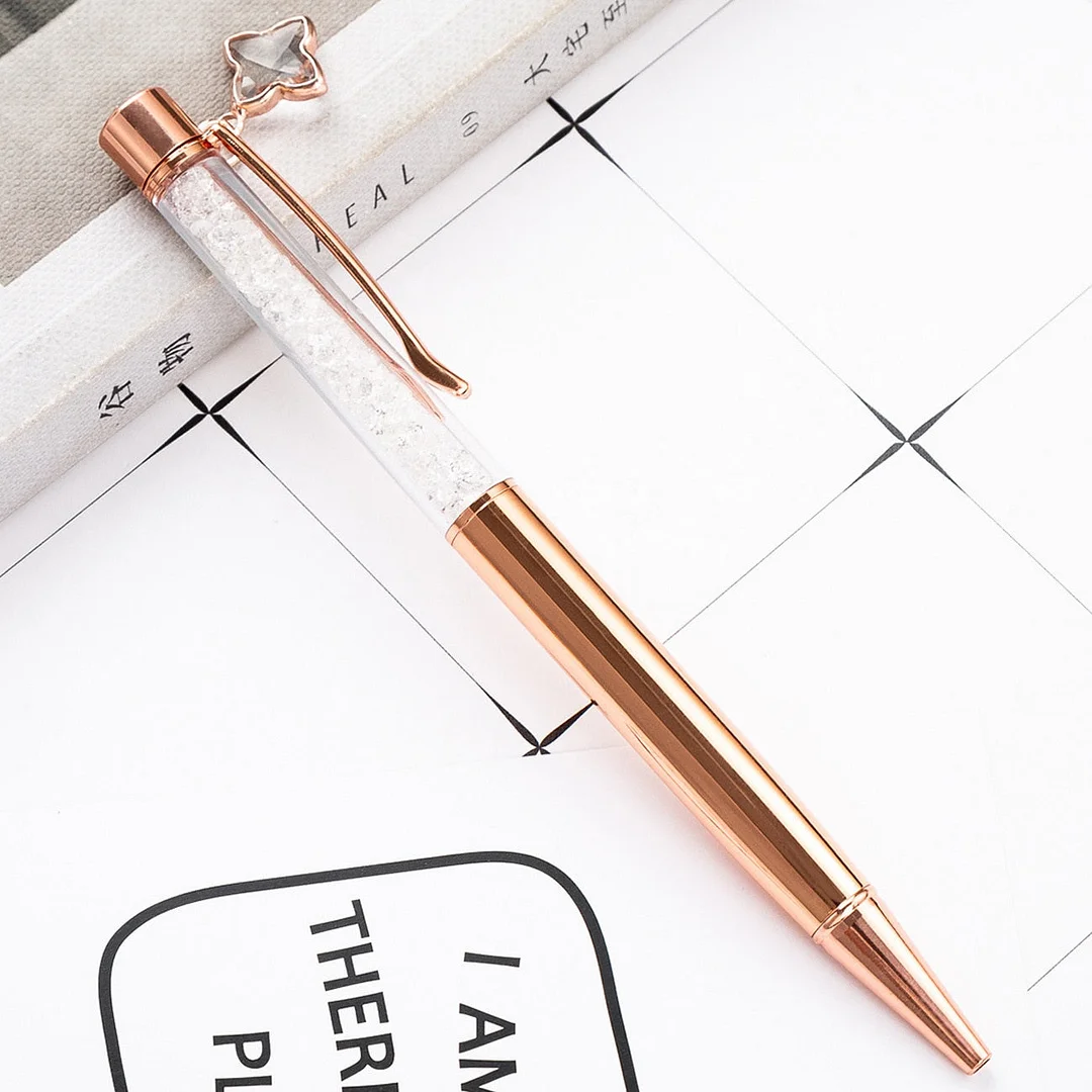 Ballpoint Pen School Supply Stationery Office Metal Crystal spinning luxury brand high quality nurse diamond rose gold Clover