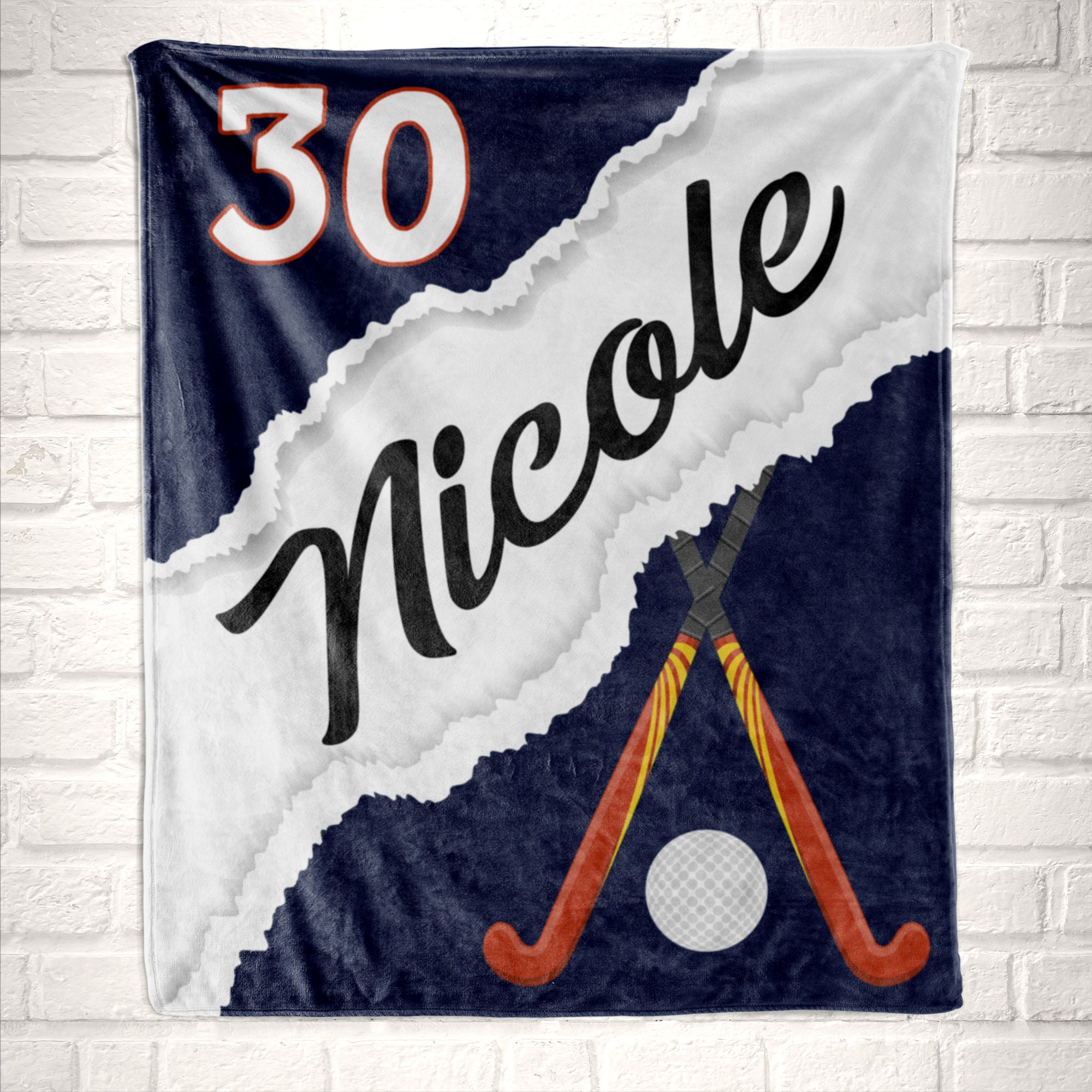 kustomball Hockey Blanket{Custom Name Blankets, Personalized Name Blanket}
