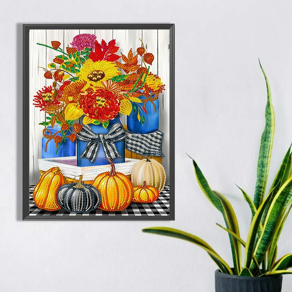 Diamond Painting - Partial Special Shaped Drill - Pumpkin Flora(Canvas|30*40cm)