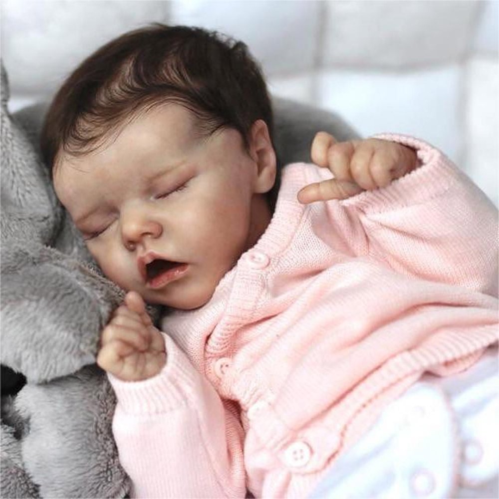 [New Series]17" Super Lovely Lifelike Handmade Silicone Sleeping Reborn Newborn Baby Girl Eleanore