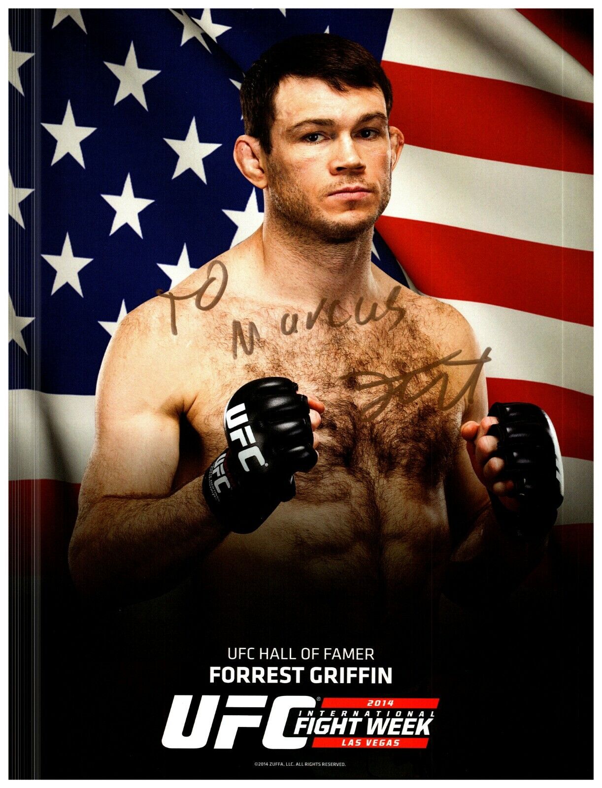 ~~ FORREST GRIFFIN Authentic Hand-Signed UFC FIGHTER