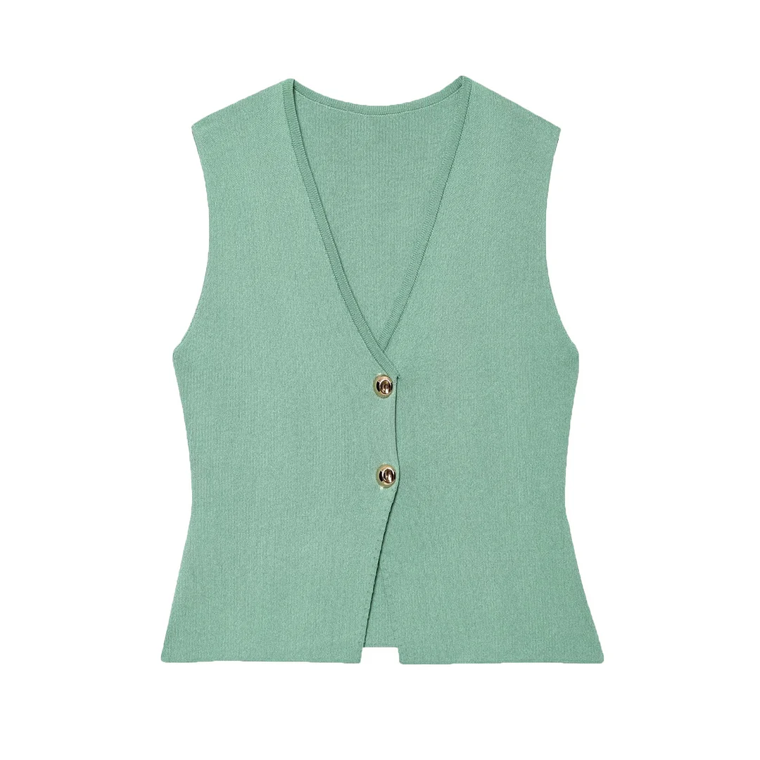 Nigikala Nigikala Color Knitted Vest Fashion Leisure 2025 New Women's Dress