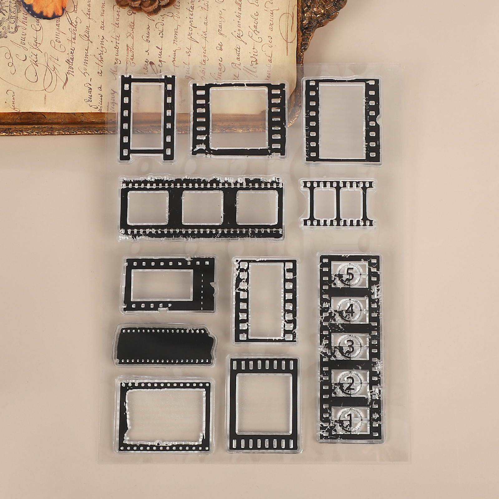 실리콘 스탬프 - 빈티지 필름 투명 테두리