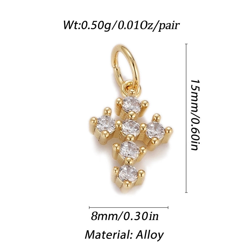 1 Piece Copper Zircon Cross Pendant