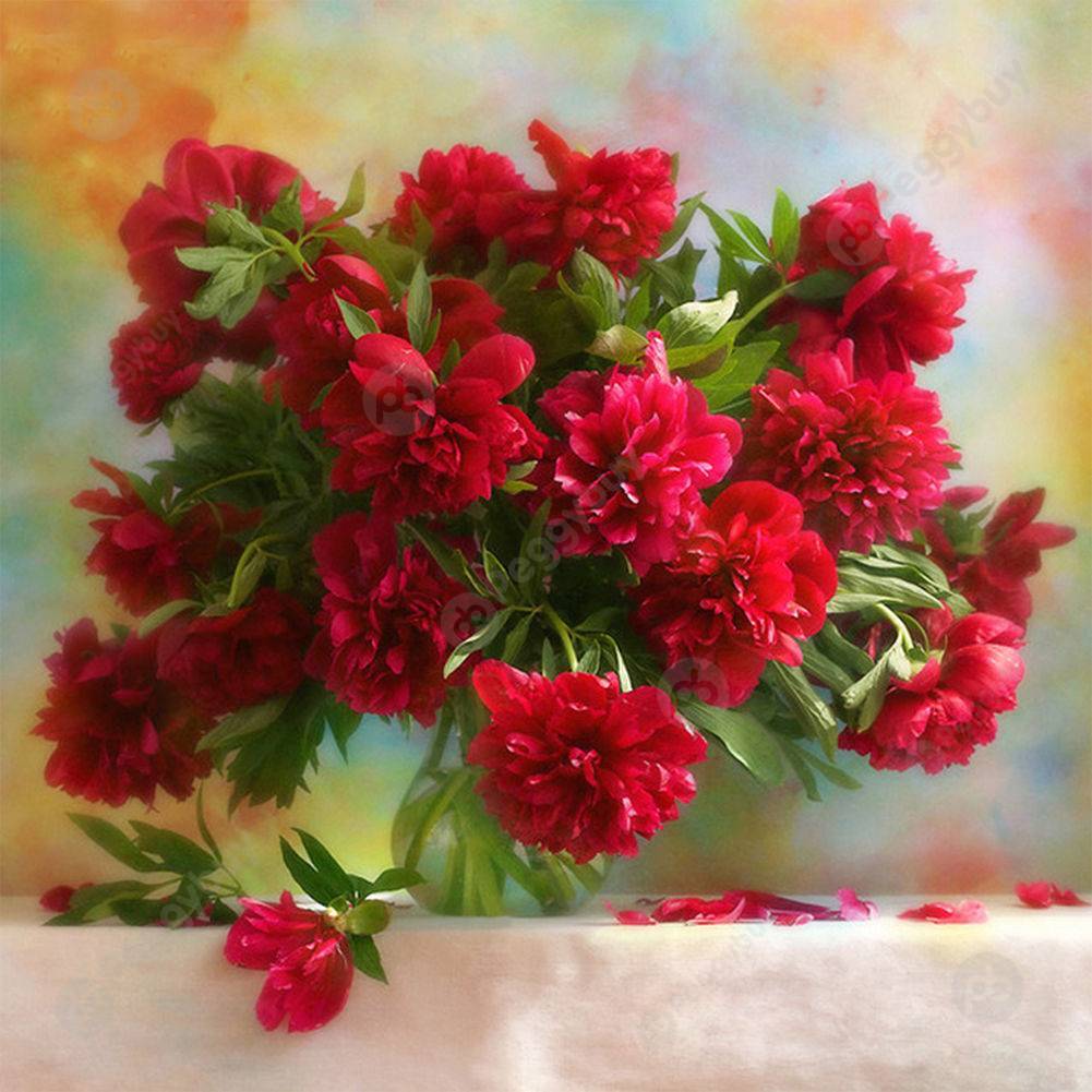 

30*30CM Round Drill Diamond Painting-Flowers, 501 Original