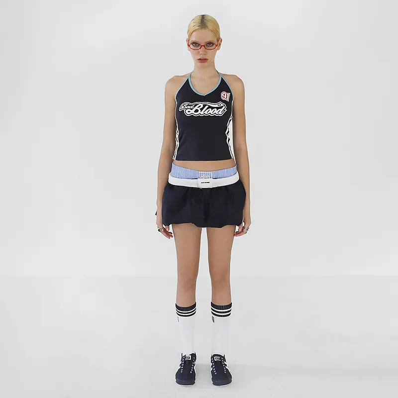 Brownm 2024 Summer New Women's Wear Ballet Dress Short Skirt Match-Colored Splicing Half-Dress Skirt