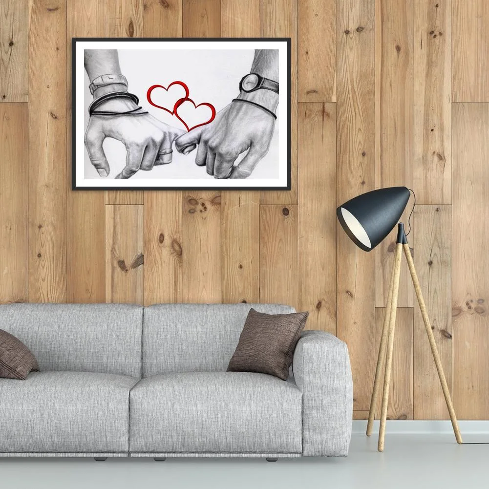 Diamond Painting - Full Round Drill - Love Heart Hand(40*30cm)