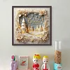 (US Only)Xmas Printed Cross Stitch Kit 40x40cm DIY 11CT Embroidery Craft Set Home Decor