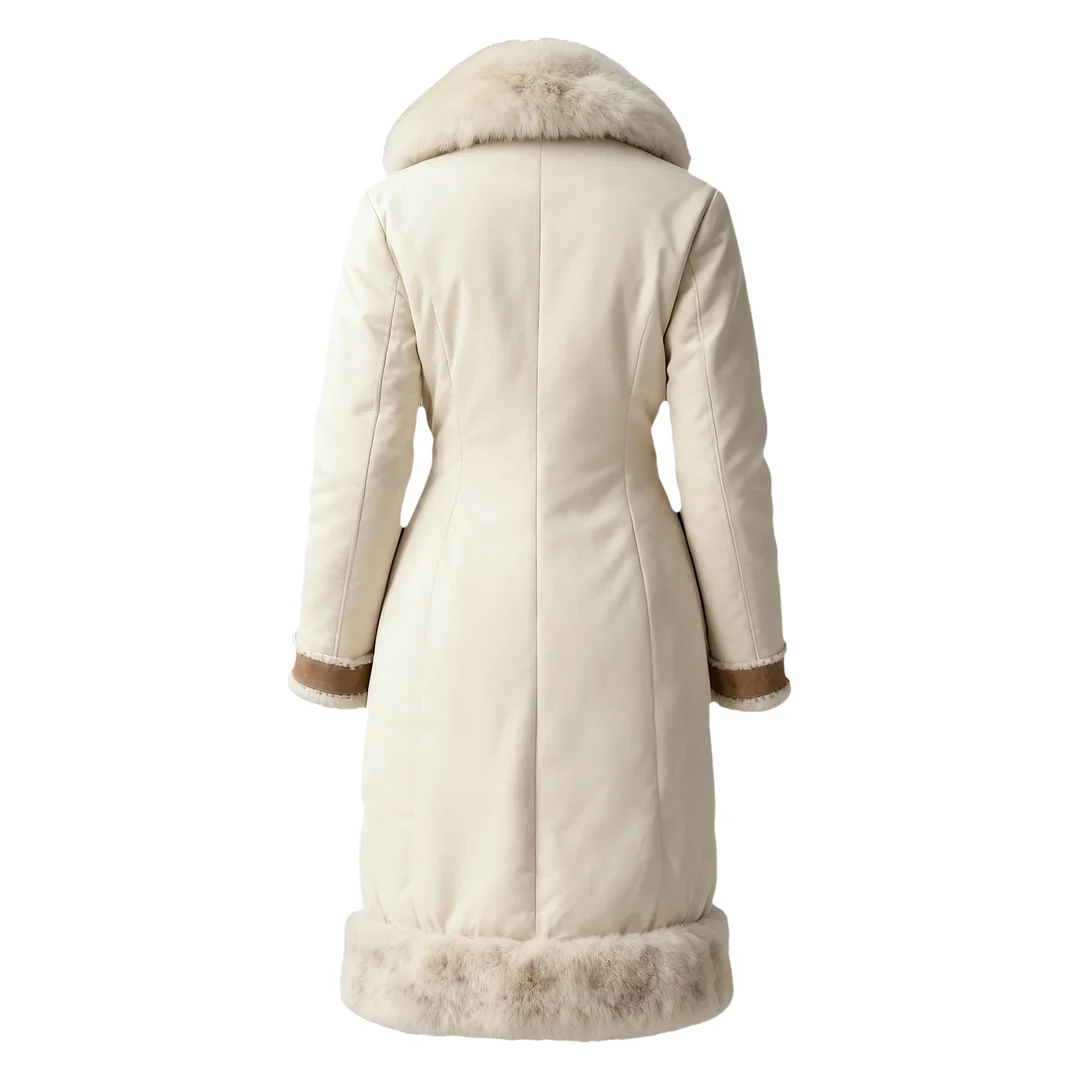 Women's Retro Thick Fur Collar Long Coat