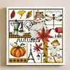 >SALE<Embroidery Cotton Thread 16CT Printed Four Seasons of Autumn Cross Stitch24x23cm