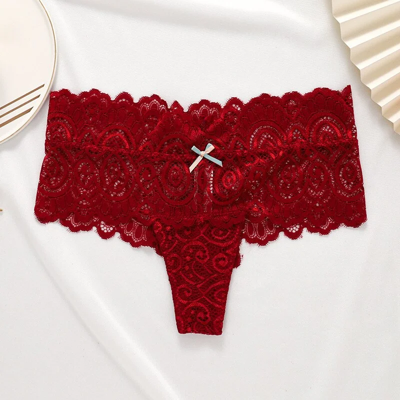 Billionm Lace Panties Sexy Underwear Women Thin Mid Waist Boyshort M-XL Underpants See Through Lingerie Femme Intimates