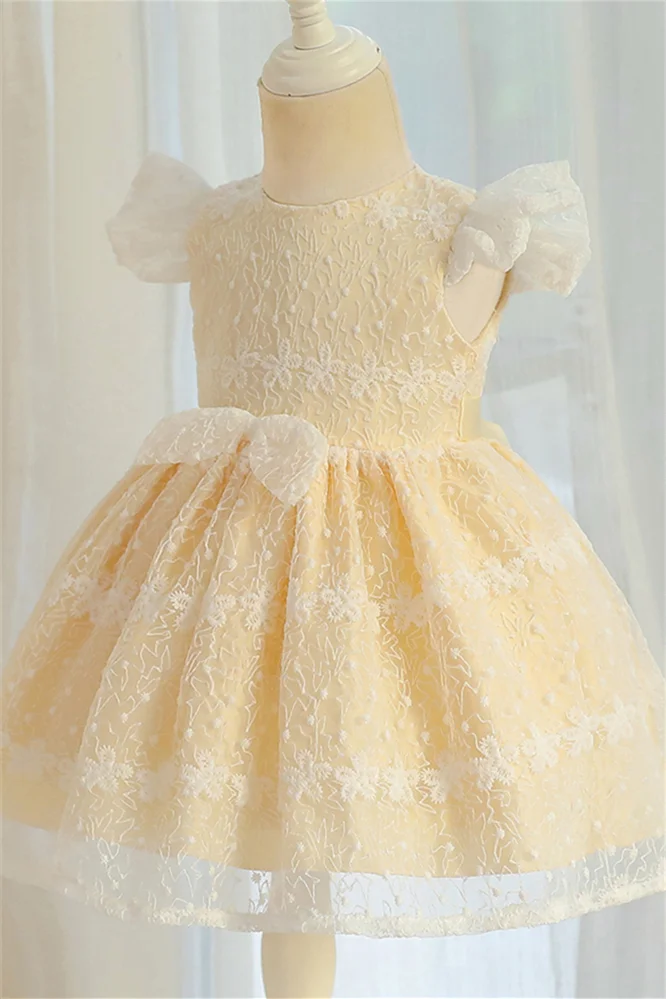 Luluslly Lace Little Princess Flower Girl Dress Cap Sleeves