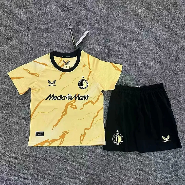 2025-26-Feyenoord Yellow-Shirt-Kids Kit