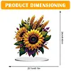 (US Local)Flower Double Sided Effect Table Top Diamond Painting Desktop Ornaments Kit (Sunflower A)