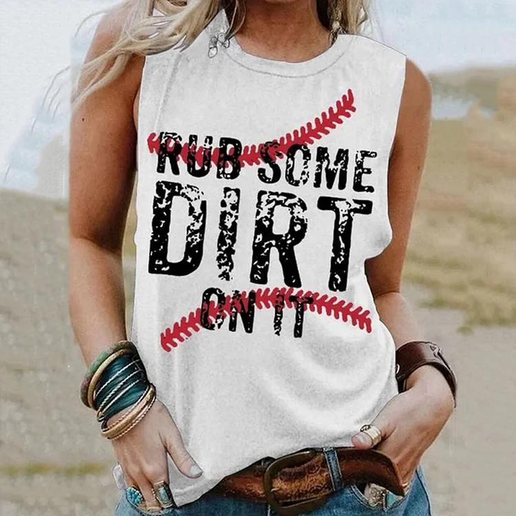 Comstylish Rub some dirt on it Baseball Pattern Women's Top