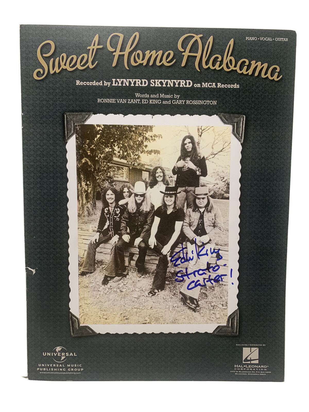 Ed King Lynyrd Skynyrd Signed Sweet Home Alabama Sheet Music BAS Certified F3