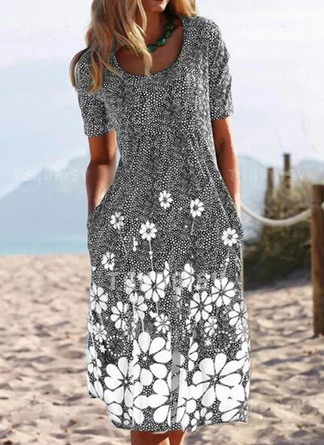 Vintage Party Dresses For Women O Neck Sundress