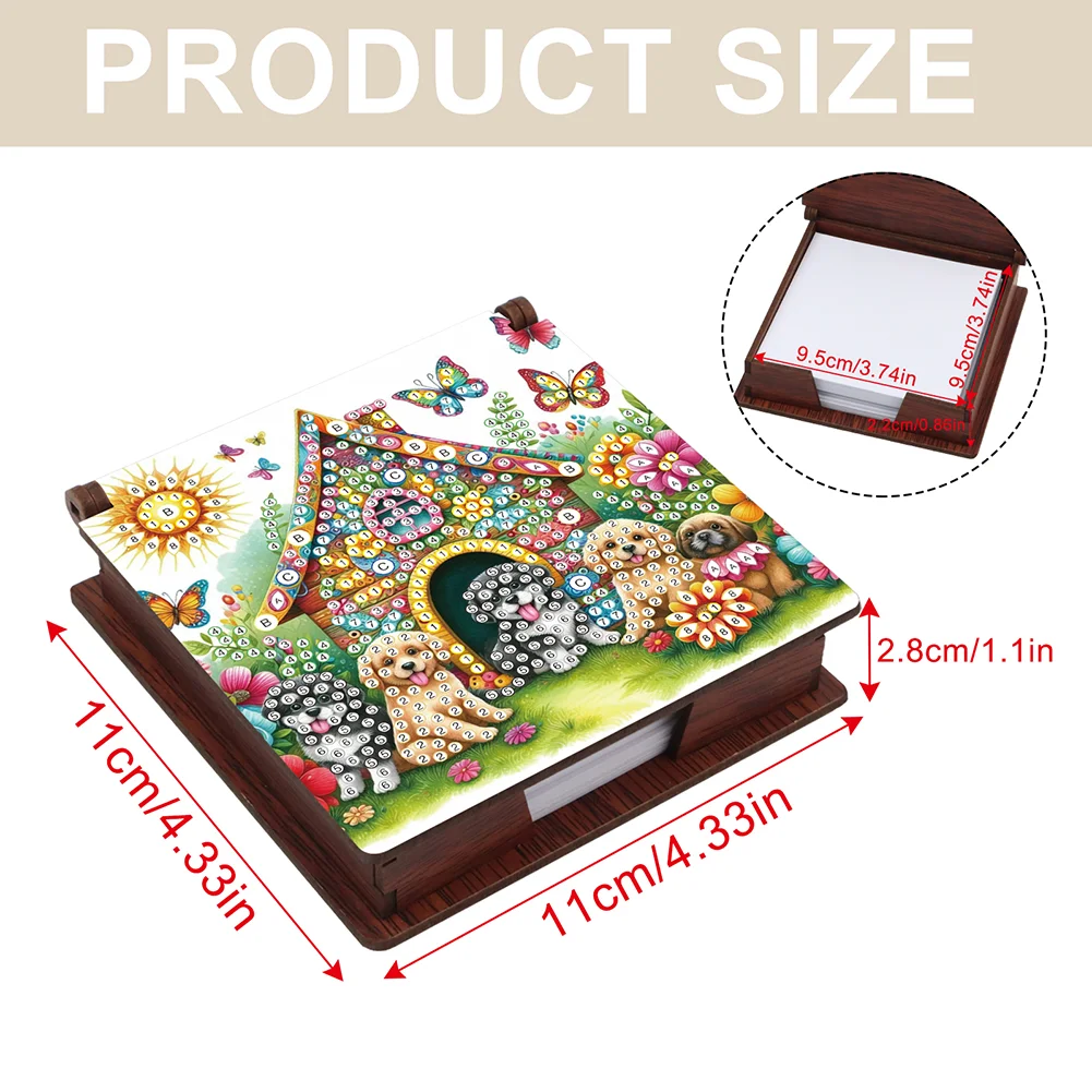 DIY Dog Diamond Painting Note Box Paper 160 Sheets of Paper for DIY Art Craft